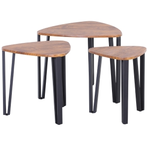 HOMCOM Conjunto de 3 Mesas de Café Nido Mesa de Café Moderna Mesa Auxiliar Mesas de Café para sala de estar 56x54.2x45.4 cm