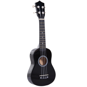 HOMCOM Ukelele de 21 Polegada para Iniciantes com Cordas de Nylon 53X17,5X6,2 cm Preto