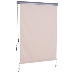 Outsunny Toldo ao ar livre vertical 140x 250cm com manivela Cor branca creme