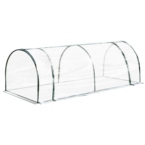 Outsunny Estufa transparente para jardim ou terraço para cultivo de plantas e flores com porta zip 250x100x80cm PVC