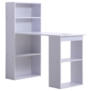 HOMCOM Secretária para Computador com Estante de Prateleiras para Casa Escritório 120x55x120 cm