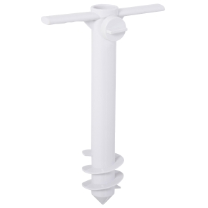 Outsunny Ponta de guarda-sol com botão de aperto Ajuste universal Proteção contra vento Adequado para poste entre Ø22-38 mm 37x24 cm Branco