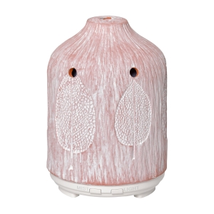 HOMCOM Difusor de Aromas 100ml Humidificador Aromaterapia com 7 Cores LED 2 Modos de Vaporização e Desligado Automático Ultra Silencioso Ø9,8x14,5cm Rosa