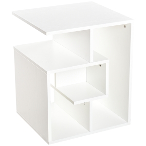 HOMCOM Mesa de Apoio mesa auxiliar para sala e quarto estante para arrumação 45x40x55 cm Branco