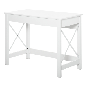 HOMCOM Mesa de escritório multifuncional moderna e minimalista 105x50x76 cm Branco