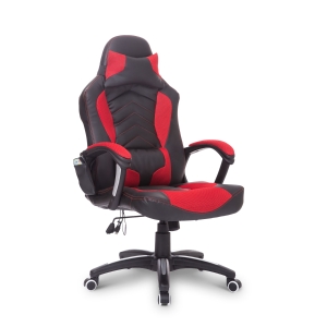 HomCom Cadeira de Escritório Gaming inclinável e Giratória com 6 Pontos de Massagem e Aquecimento - 68x69x108-117 cm