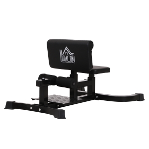 HOMCOM Máquina Sissy Squat Máquina Multifuncional para Agachamentos Treinamento de Abdominais com Assentos Ajustáveis 71x108x46-58cm Preto