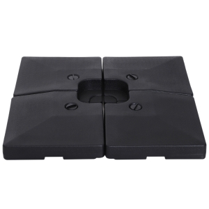 Outsunny Base para Chapéu de Sol com 4 Peças Suporte para Chapéu de Sol para jardim Pátio Exterior 51x51x12 Preto