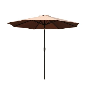 Outsunny Chapéu de Sol de Jardim Ø295x250cm com Manivela Chapéu de Sol Exterior com Mecanismo de Inclinação e Mastro Desmontável de Metal para Terraço Piscina Pátio Café