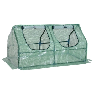 Outsunny Estufa com Tubo de Aço e Plástico Jardim Varanda Cultivo de Plantas 120x60x60 cm