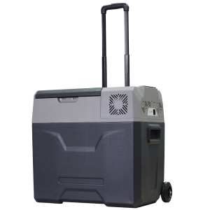 HOMCOM Geladeira elétrica portátil 50L com compressor Mini geladeira para carro com tela de toque e alça 12 / 24V CC ou 110V-240V CA para casa 58,6x37,8x54,5 cm Cinza