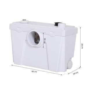 HomCom Bomba Trituradora com 400W e 4 Entradas para Casa de Banho 40x29x28cm branco