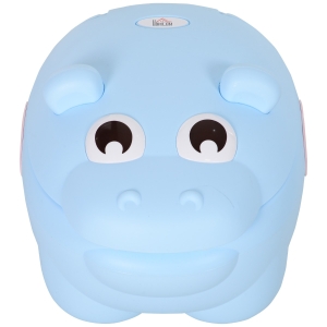 HOMCOM Bacio infantil penico para bebê removível em forma de hipopótamo com alças 40x30x23cm Carga 25kg Azul