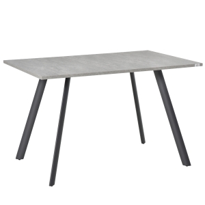 HOMCOM Mesa de Sala de Jantar Retangular Estilo Industrial com Pés de Metal e Almofadas Ajustáveis 120x80x76cm Cinza