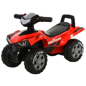 HOMCOM Quadriciclo para crianças acima de 12 meses com sons de luzes 60x38x42 cm Vermelho