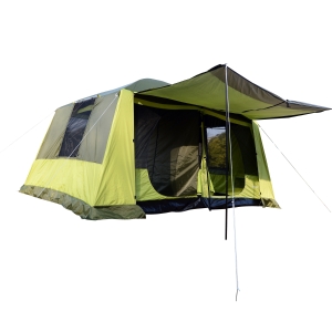 Outsunny Tenda de Campismo Familiar 4-8 Pessoas Portátil e Impermeável com Bolsa de Transporte 410x310x225cm