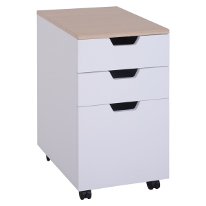 HomCom Cómoda tipo de Arquivo Móvel para Organizar Documentos no Escritório ou em Casa - Cor: Branco - 34x40x60.5cm