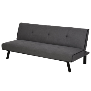 HOMCOM Sofá-cama de 3 lugares Projeto 2 em 1 com pernas levantadas Acolchoado 170x76x72,5 cm Cinza