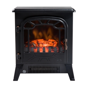 HomCom Lareira Eléctrica com Termóstato Bilho 900W/1800W 36x25,5x41,5cm Aço