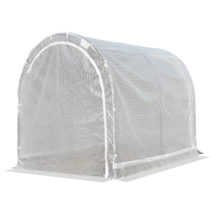 Outsunny Estufa de jardim 240x180x195 para o cultivo de vegetais com 2 portas enrolaveis Aço verde