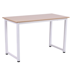 HOMCOM Mesa de computador para casa o oficina com os pés ajustáveis mobiliário de escritório simples 120x60x76cm carga 100 kg armação de metal