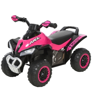 HOMCOM Quadriciclo Infantil para Crianças acima de 18 Meses com Luzes e Música 67,5x38x44cm Rosa
