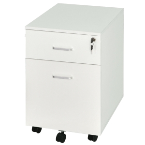 Vinsetto Gaveta com Rodas para Escritório 2 Gavetas com Espaço para A4 40x49x58 Branco