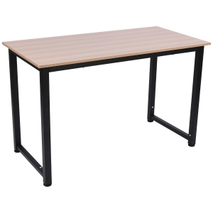 HOMCOM Mesa de computador para casa oficina Com pés ajustáveis Mobiliário de Escritório Simples 120x60x76cm 100 kg de carga Armação de metal
