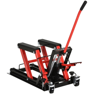 DURHAND Elevador hidráulico de aço para motocicleta Suporte 680 kg 110x36x67 cm Preto e Vermelho