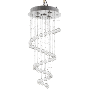 HOMCOM Lâmpada de teto de cristal lustre gota de chuva 25W GU10 Ф40x90 cm prata