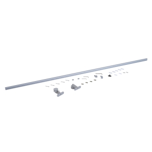 HOMCOM 6.6FT / 200 cm ferragem para porta corredeira de madeira Kit de acessórios guia trilhos com parafusos liga de aluminio 150kg prata