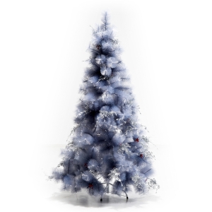 HOMCOM Árvore de natal 150 cm Pinheiro Artificial Decoração de Natal com Peças de Decoração 222 Ramos Cinza Metal PET Φ75x150cm
