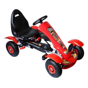 HOMCOM Carro de pedais Go Kart de assento ajustável e freio para crianças 3-8 anos de carga 50 kg 80x49x50cm
