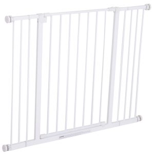 PawHut Barreira para Animais Barreira de Segurança Extensível Portas e escadas metálicas para cães e bebês Barreira de Porta