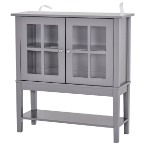HOMCOM Armário de Cozinha móveis auxiliares compactos aparador multifuncional 80x28x84cm Cinza