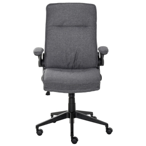 Vinsetto Cadeira de escritório ergonômica 360 ° giratória com função de inclinação Apoios de braço acolchoados e ajustáveis em altura 67x70x108-118 cm Cinza