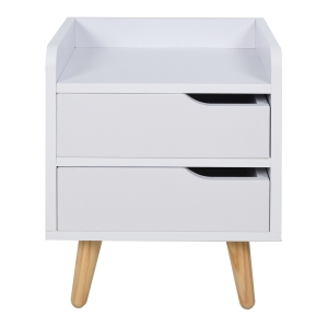 HOMCOM Mesa de cabeceira polivalente com 2 gavetas espaçosas 33x28x42 cm