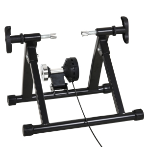 HOMCOM Rolo Magnético Treinamento Doméstico Treinador de Bicicleta Exercício Dobrável com Resistência de 8 Níveis Aço 120kg Preto