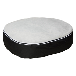 PawHut Cama para Cães e Gatos Lavável com Capa Removível Almofada para Cães de Tamanho Mediano Tecido de Oxford e Pelúcia Suave 80x72x18cm Cinza e Preto