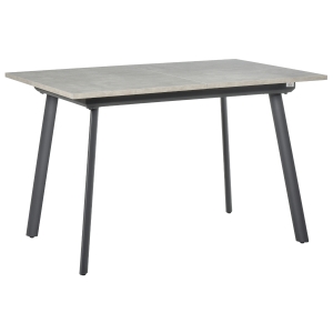 HOMCOM Mesa de Sala de Jantar Retangular Mesa de Cozinha Extensível para 4-6 Pessoas com Pés de Metal e Almofadas Ajustáveis 160x80x76cm Cinza