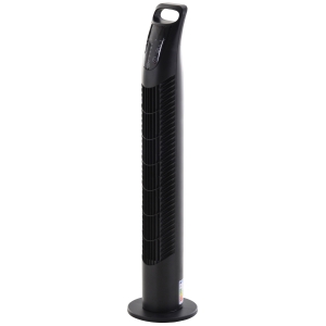 HOMCOM Ventilador de torre com controle remoto 3 níveis de temporizador de velocidade de ejeção de ar até 7,5h 18x78,5cm Preto