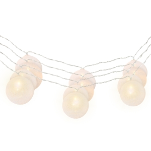 Outsunny 4 Grinaldas de Luzes LED de 5,3m com 20 Bolas com Ecrã de Algodão Luzes Branco Quente para Decoração de Interiores e Exteriores