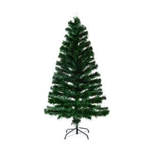 HomCom Árvore de Natal 180cm Artificial Árvore com Suporte Metálico Luzes LED Multicores Φ82x180cm