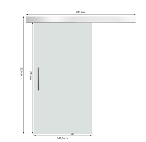 HOMCOM Porta de Correr de Vidro sem Obra Vidro acetinado 205 x 102,5 cm
