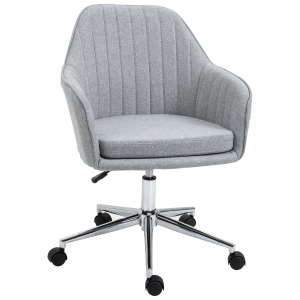 Vinsetto Cadeira de escritório ergonômica giratória ajustável em altura elegante Carga 120 kg 61x59x86-96 cm Cinza
