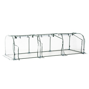 Outsunny Estufa para Jardim Terraço Cultivo de Plantas 300x100x80cm Aço e PVC