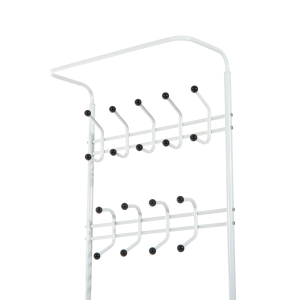 HOMCOM cabide de metal cabide Sapateiro para roupas e sapatos Cabide Pie 18 Ganchos 3 Prateleiras 67x30x185cm