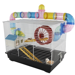 PawHut Gaiola para Hamster 62x29x52cm Casa para Roedores Animal Pequeno Acessórios Incluídos