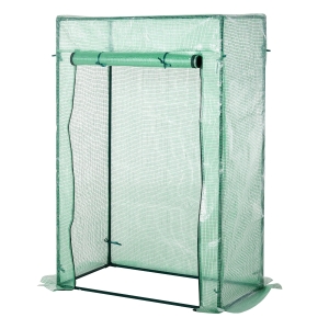 Outsunny Estufa com Porta Enrolável e Estrutura de Aço Estufa de Jardim Terraço Pátio para Cultivo de Plantas 100x50x150cm Verde