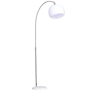 HOMCOM Lâmpada de pé ajustável em altura 130-180cm interruptor de pé Bulbo E27 máx. 40 W tela giratória 360° 94x30x130-180 cm branco